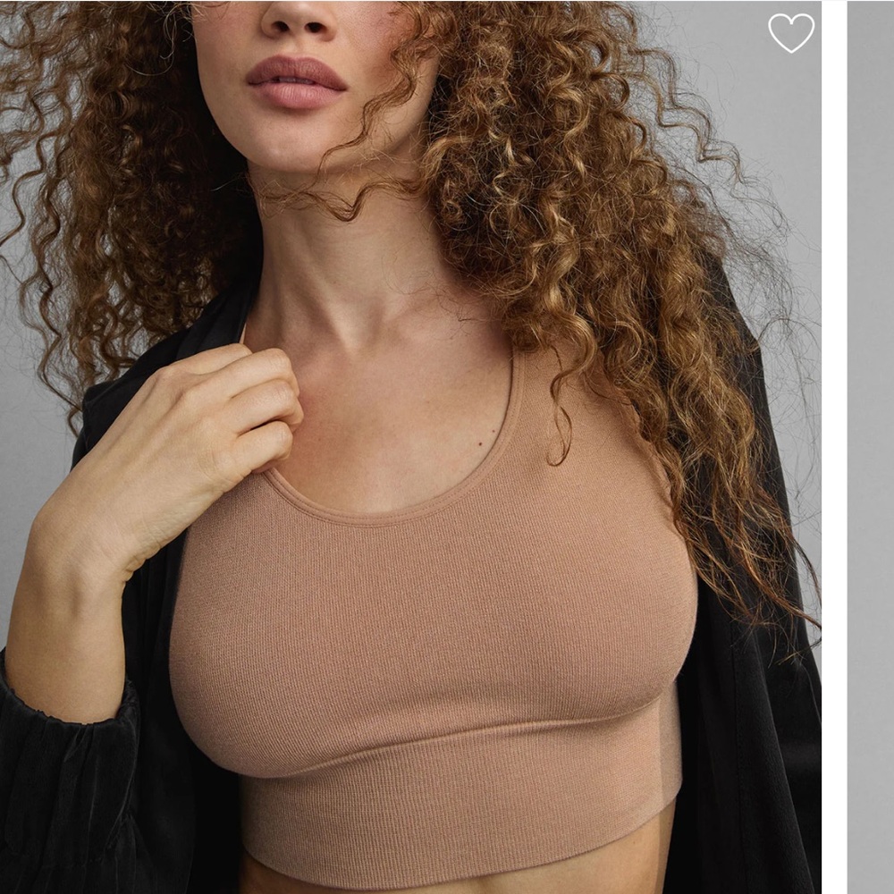 3/$42 LUNYA BNWT Seamless Modal Racer Bralette in Hushed Tan Size S